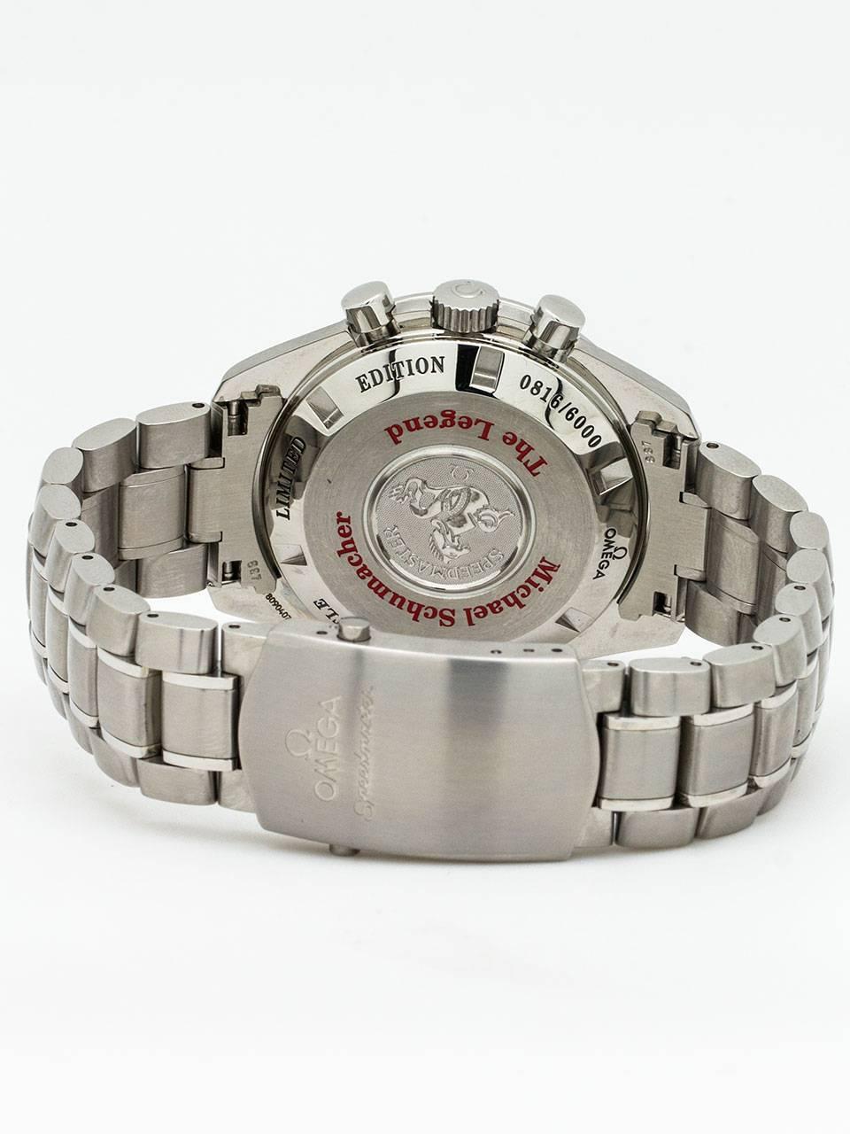 Men's Omega Stainless Steel Speedmaster Michael Schumacher Automatic Wristwatch