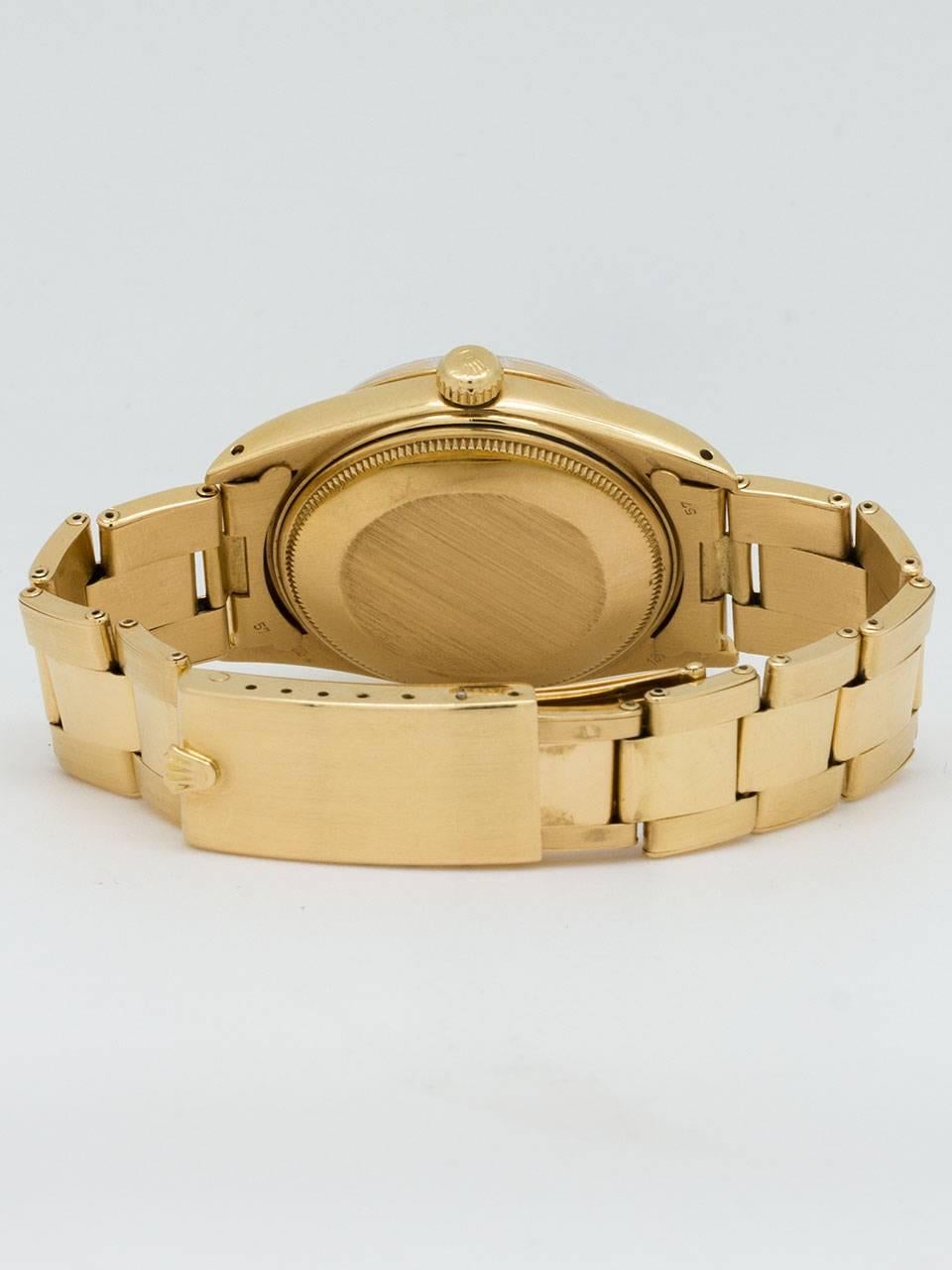 Rolex Yellow Gold Oyster Perpetual Date Wristwatch Ref 1500 circa 1985 In Excellent Condition In West Hollywood, CA