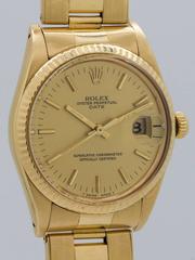 Rolex Yellow Gold Oyster Perpetual Date Wristwatch Ref 1500 circa 1985