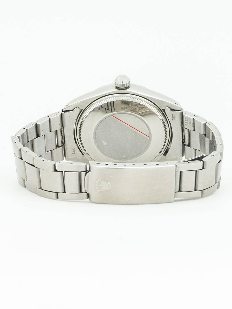 Women's or Men's Rolex Stainless Steel Oyster Perpetual Wristwatch Ref 1002 circa 1969