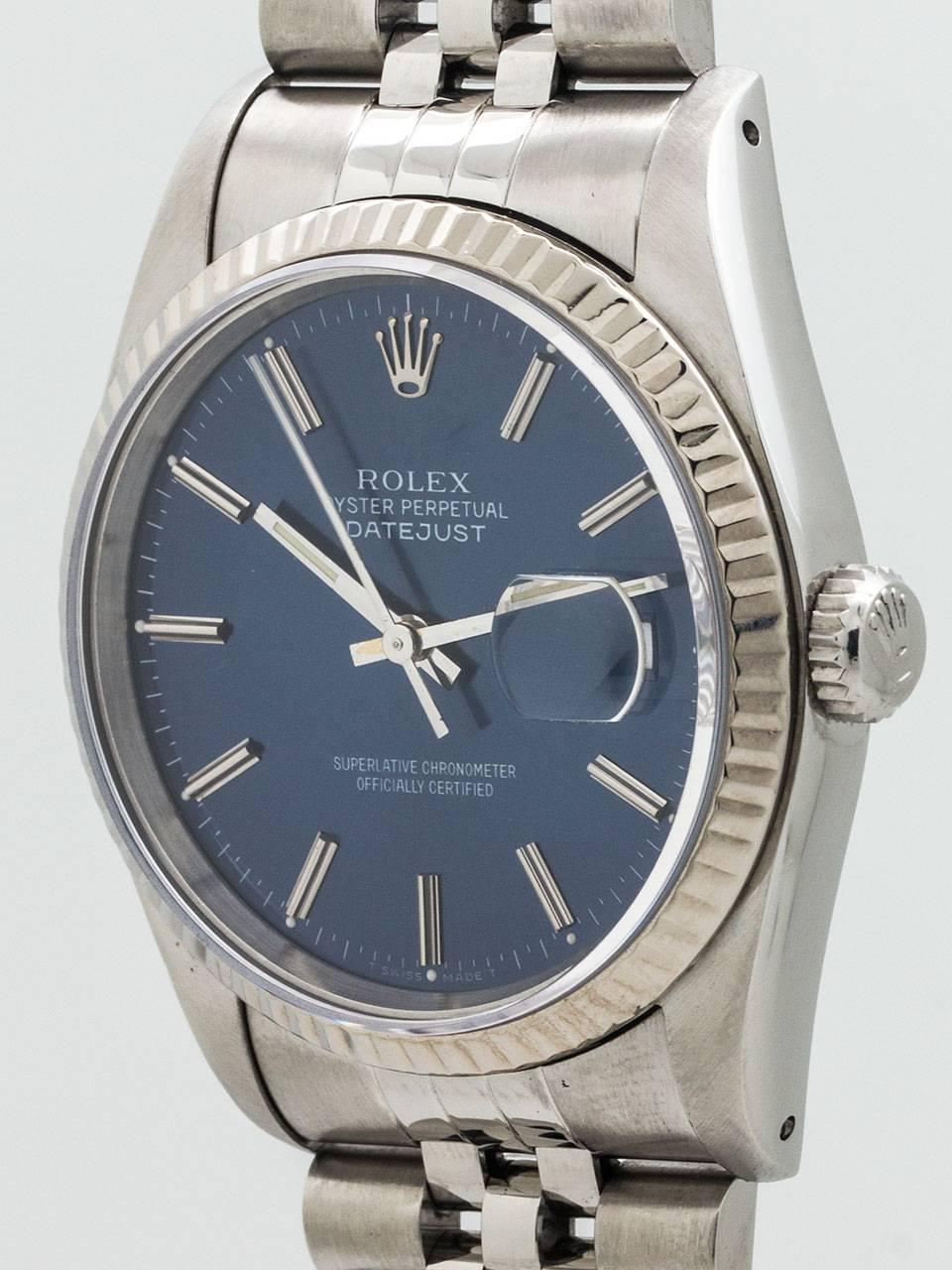 Rolex Stainless Steel Datejust Wristwatch Ref 16234 1991 In Excellent Condition In West Hollywood, CA