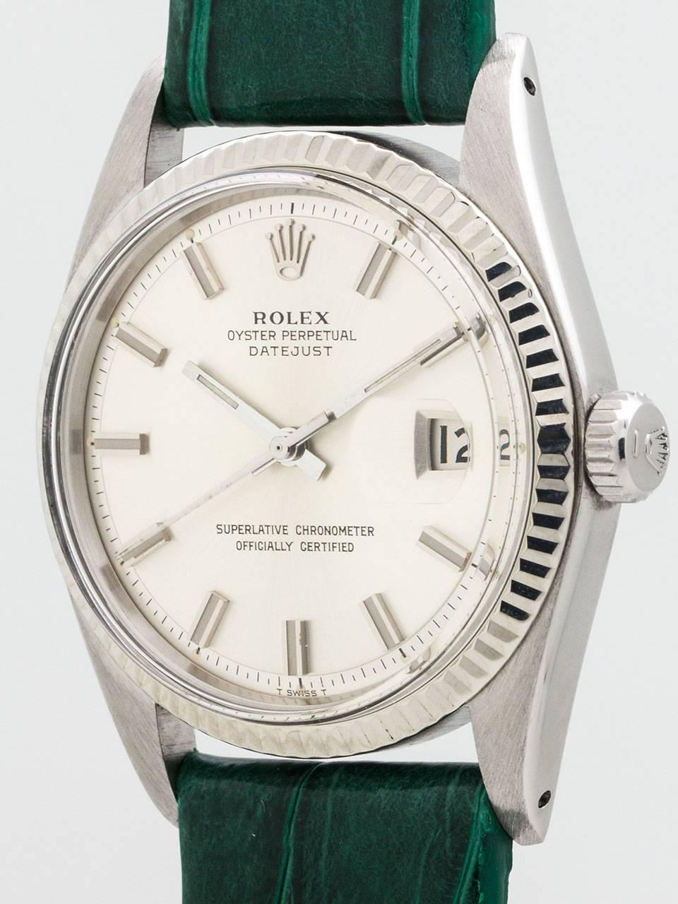 Rolex Stainless Steel Datejust Wristwatch Ref 1601 1974 In Excellent Condition For Sale In West Hollywood, CA