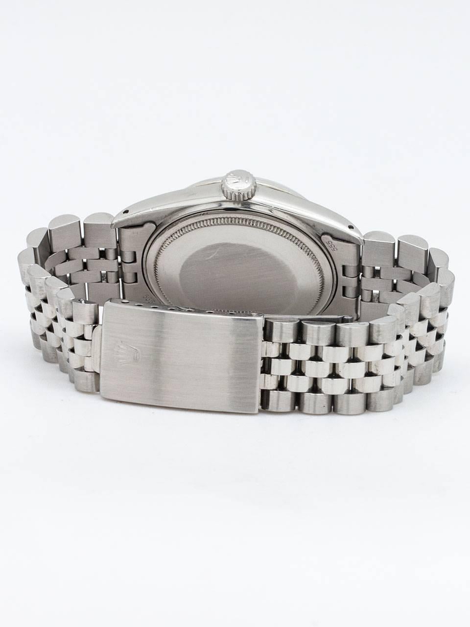 Women's or Men's Rolex Stainless Steel Datejust Wristwatch Ref 16014 1980 For Sale