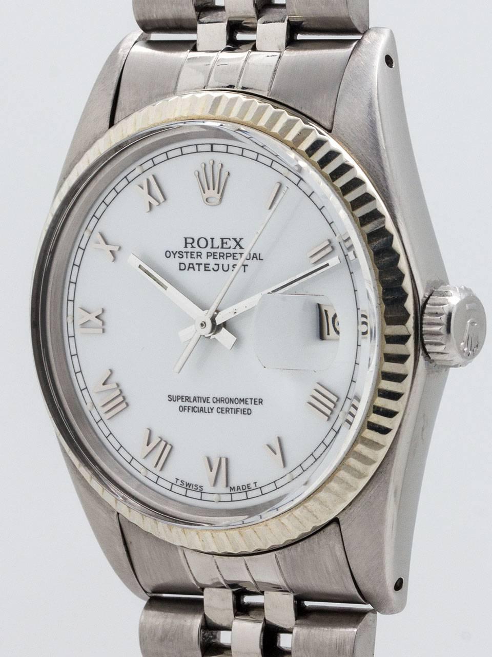 Rolex Stainless Steel Datejust Wristwatch Ref 16014 1980 In Excellent Condition For Sale In West Hollywood, CA