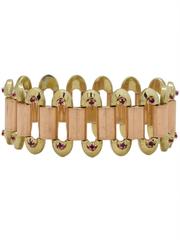 Fabulous Retro Ruby Rose and Yellow Gold Bracelet circa 1940s