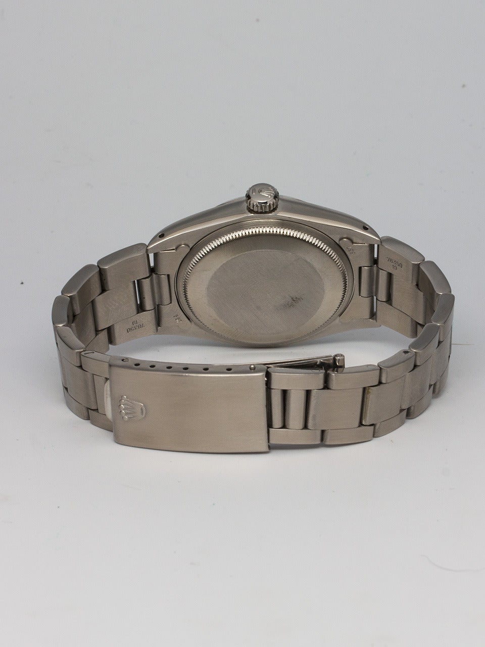 Women's or Men's Rolex Stainless Steel Perpetual Date Custom Dial Wristwatch Ref 1500