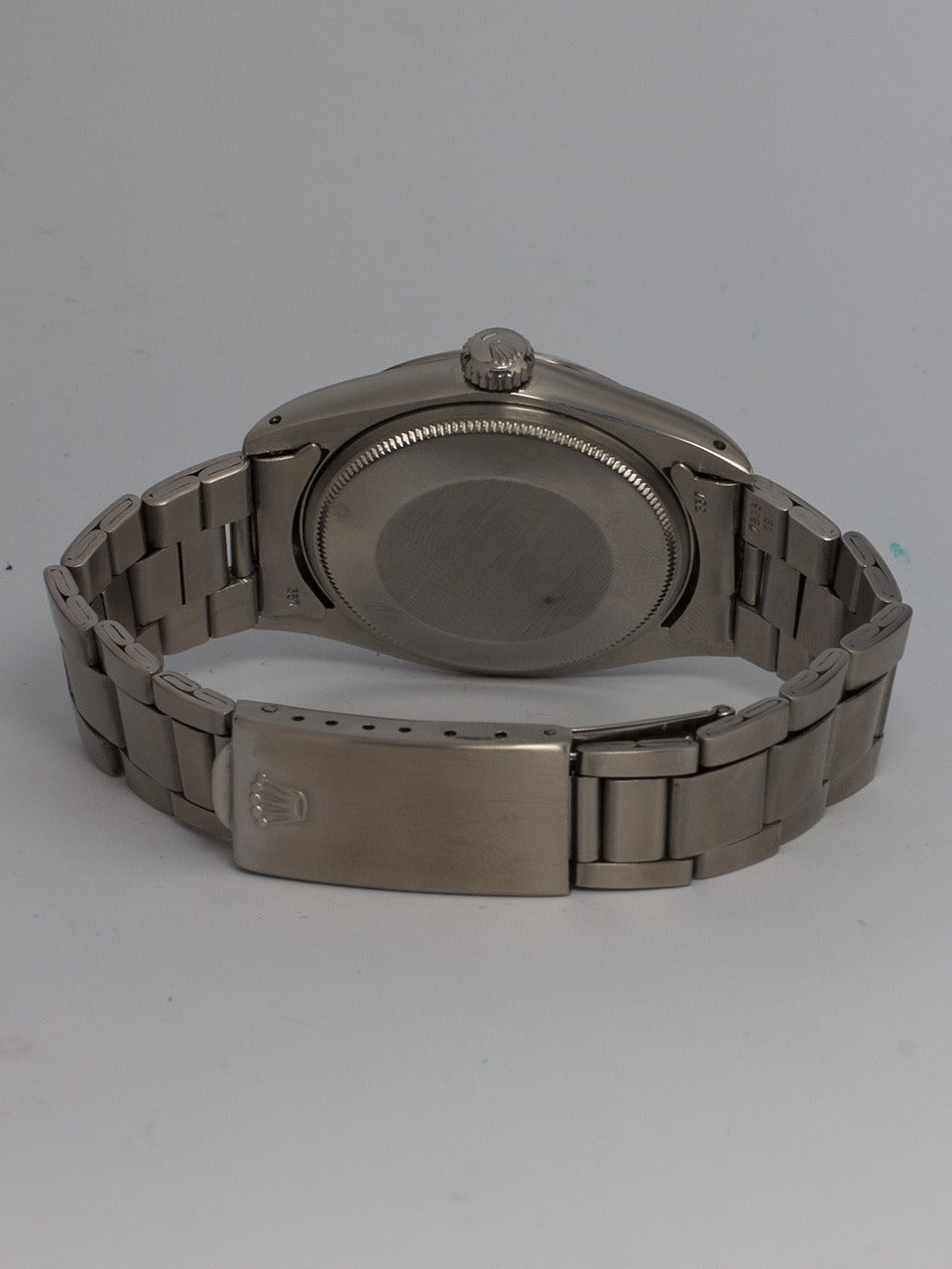 Women's or Men's Rolex Stainless Steel Oyster Perpetual Date Custom Dial Wristwatch Ref 1500