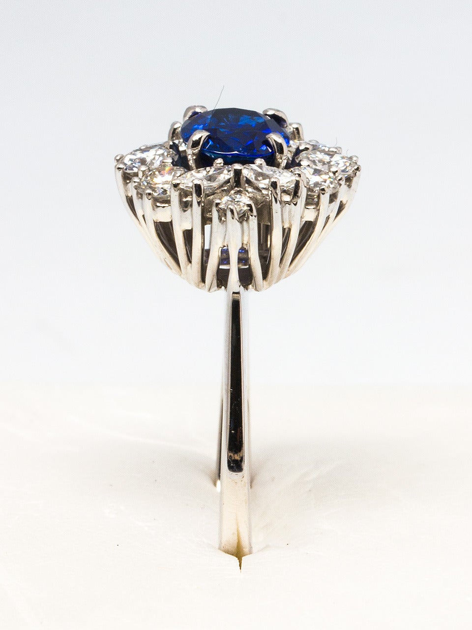 1960s Sapphire Diamond White Gold Cocktail Ring