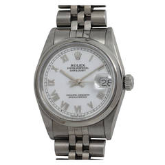 Rolex Stainless Steel Midsize Datejust Wristwatch Ref 68240