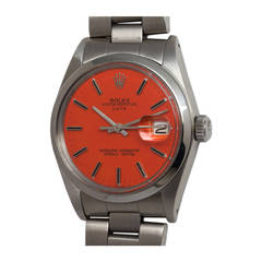 Vintage Rolex Stainless Steel Date Custom Dial Wristwatch Ref 1500
