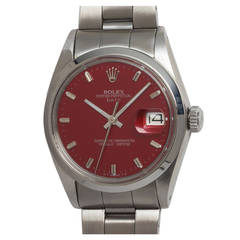 Rolex Stainless Steel Oyster Perpetual Date Custom Dial Wristwatch Ref 1500
