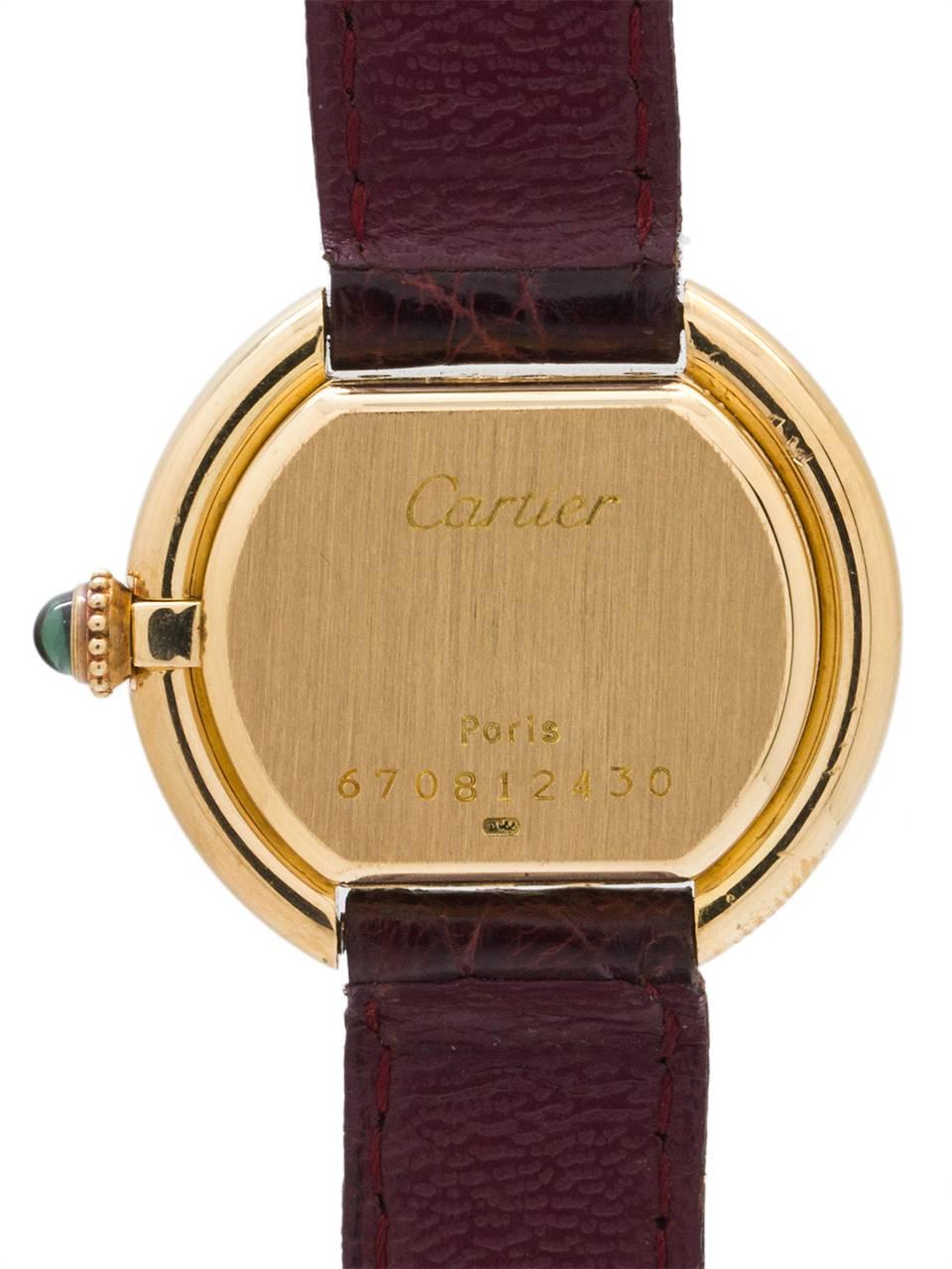 Women's Cartier Ladies Yellow Gold Vendome Manual Wristwatch, circa 1970s For Sale