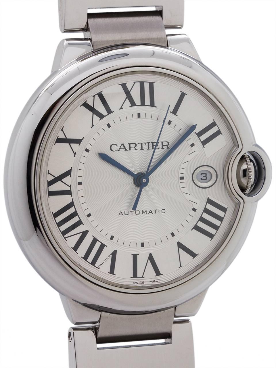Cartier Stainless Steel Ballon Bleu automatic wristwatch, circa 2000s In Excellent Condition In West Hollywood, CA