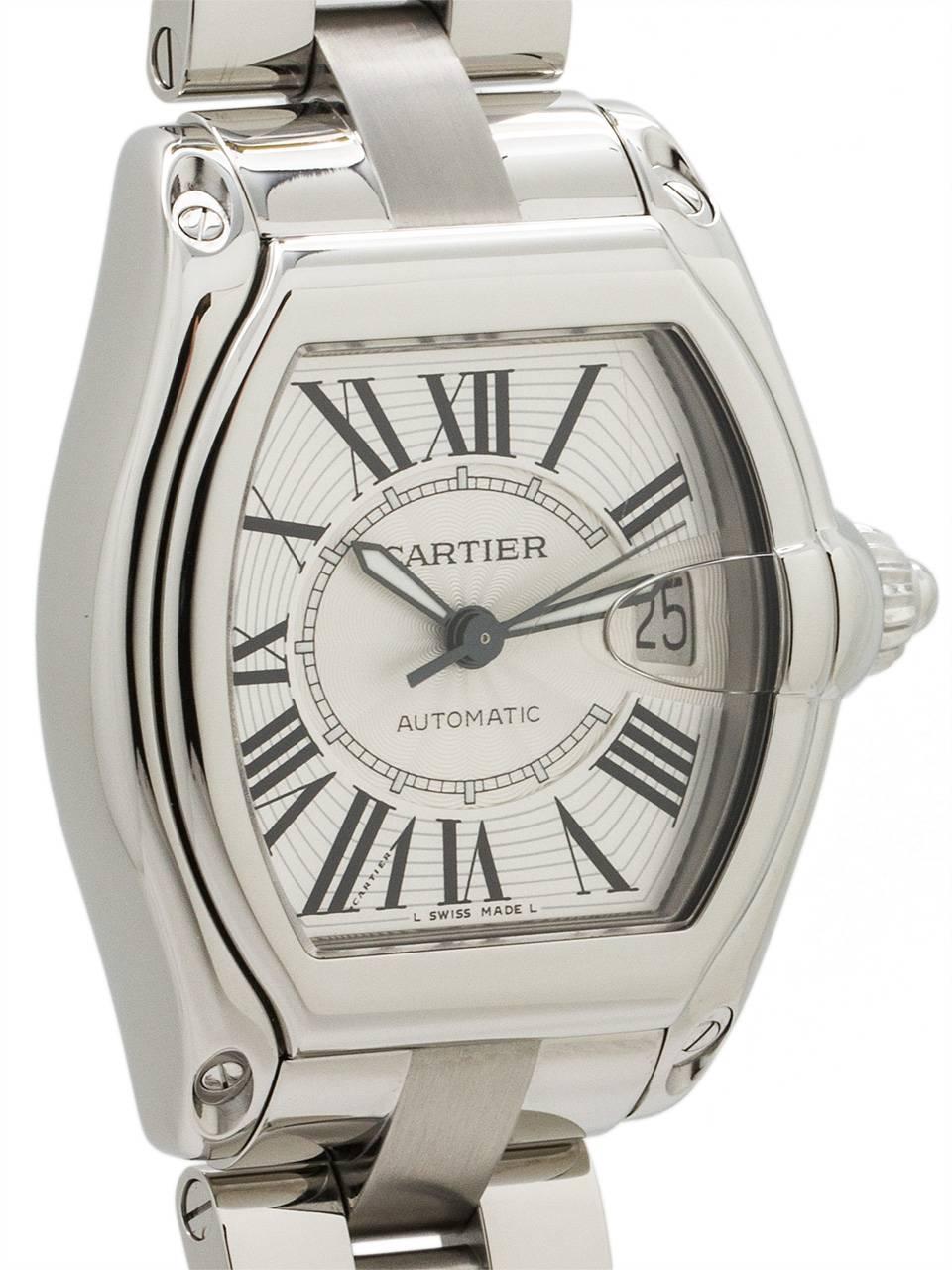 Cartier Stainless Steel Roadster Automatic Wristwatch, circa 2000s In Excellent Condition In West Hollywood, CA