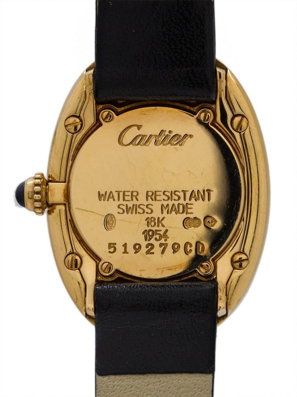 Women's Cartier Ladies Yellow Gold Baignoire Quartz Wristwatch, circa 1990s