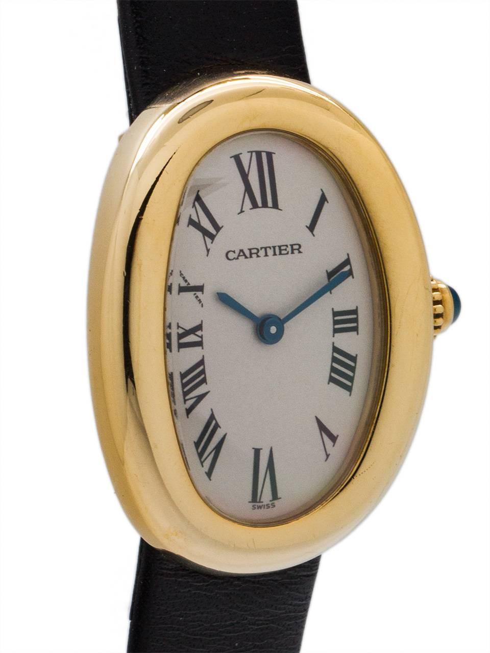 Cartier Ladies Yellow Gold Baignoire Quartz Wristwatch, circa 1990s In Excellent Condition In West Hollywood, CA