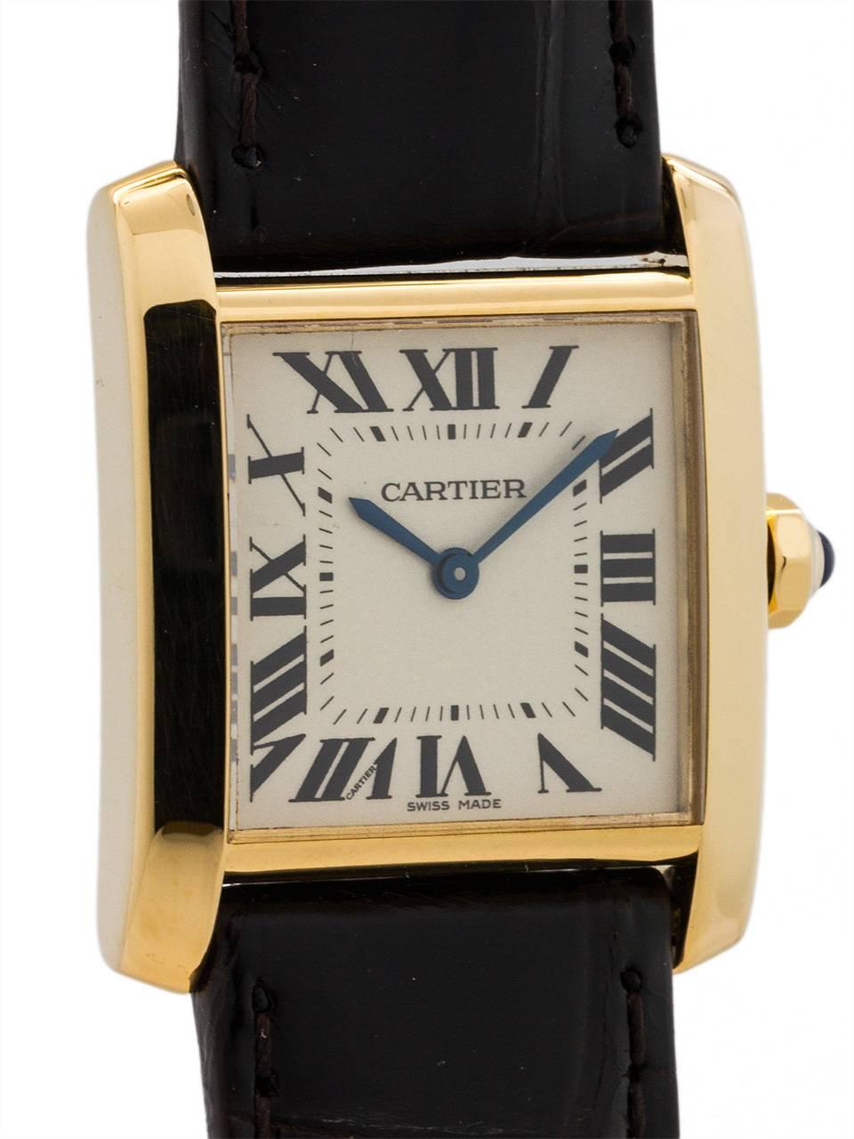 Cartier Yellow Gold Tank Francaise Midsize Quartz Wristwatch, circa 2000 In Excellent Condition In West Hollywood, CA
