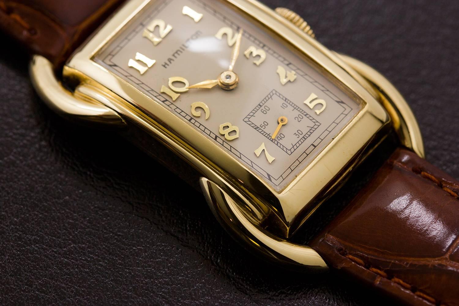 Men's Hamilton yellow gold Bentley wristwatch  circa 1939
