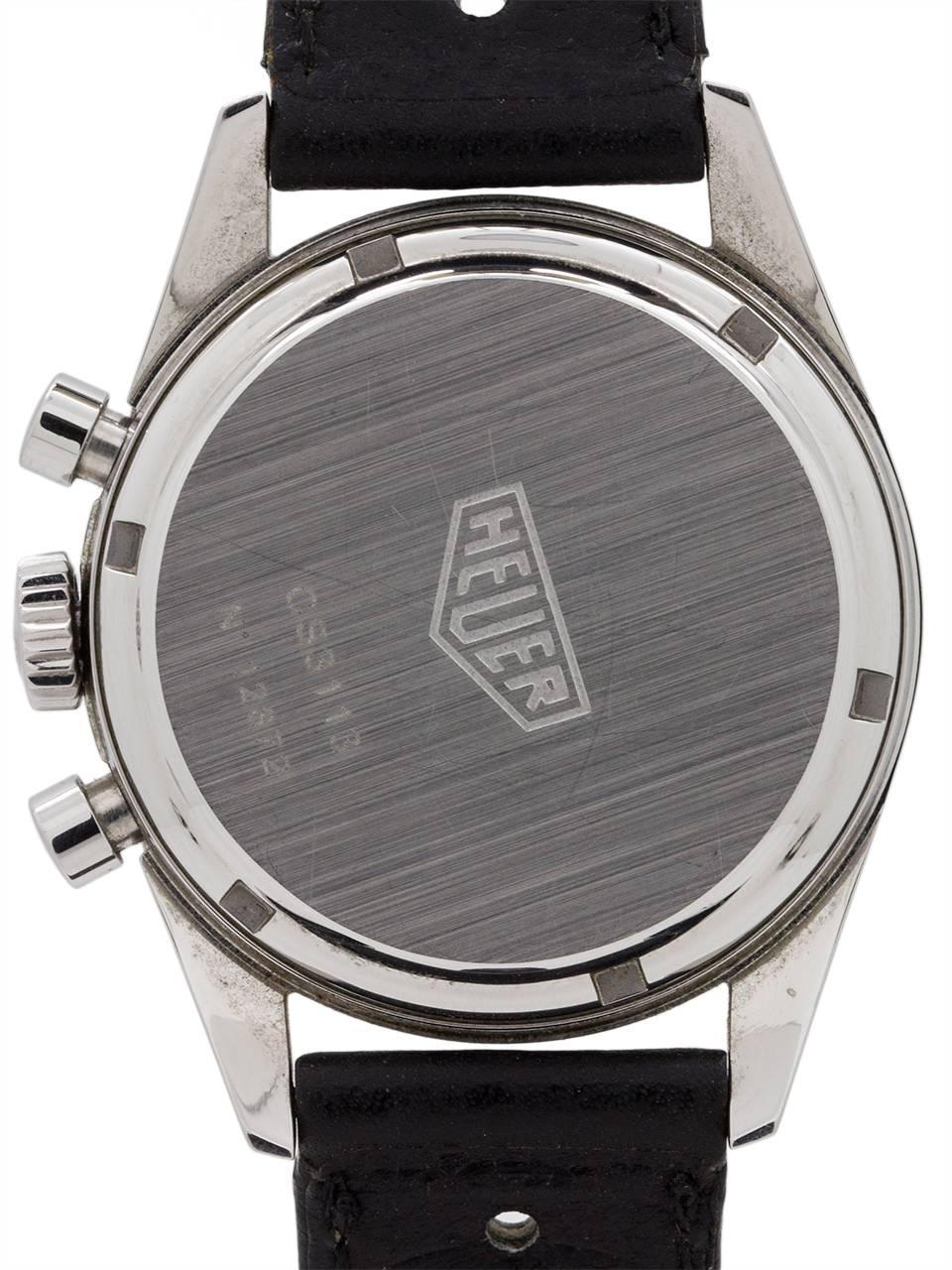 Men's Heuer Carrera Stainless Steel Reissue Chronograph Manual Wind Wristwatch