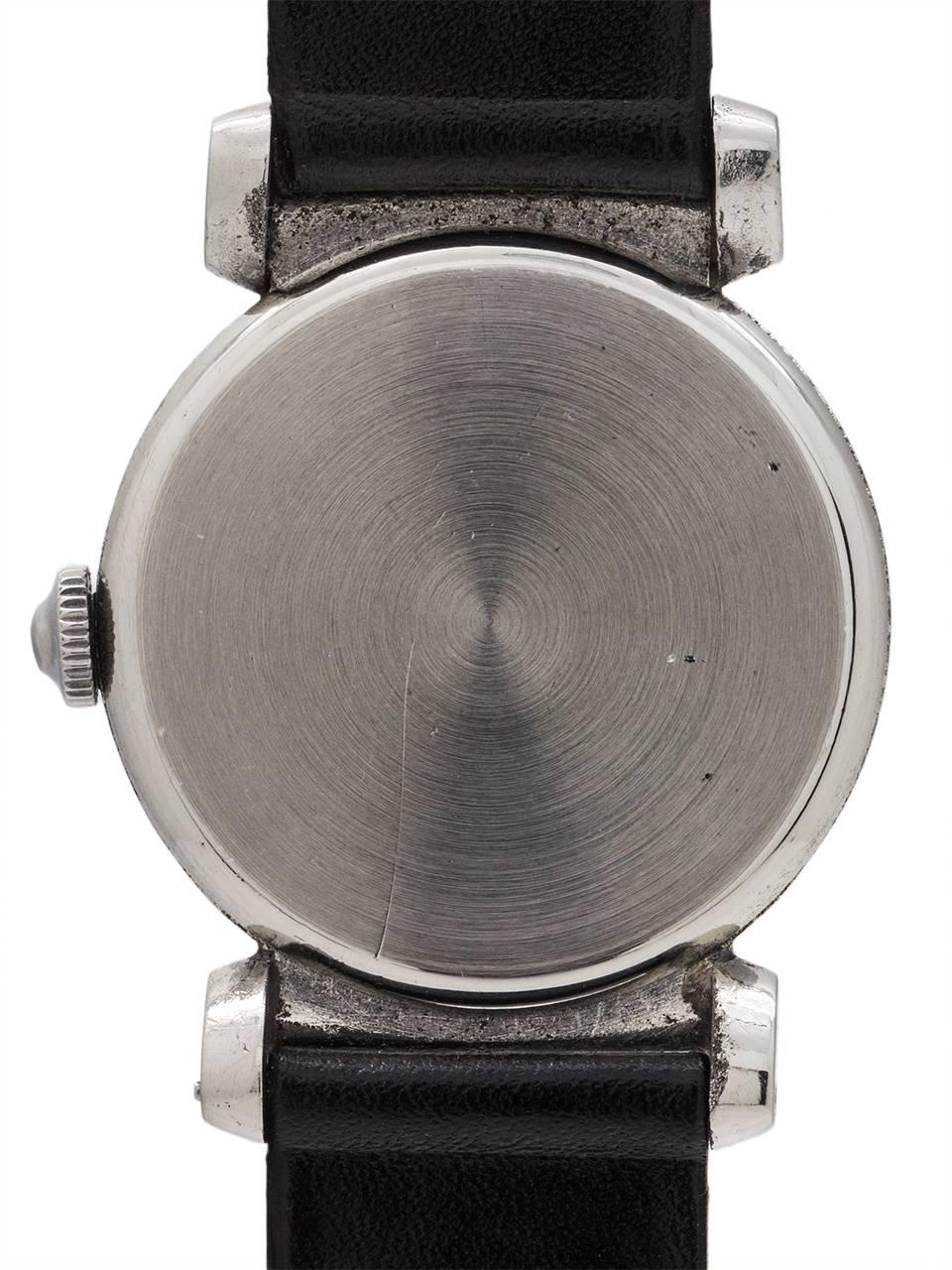 Men's Omega stainless steel Hooded Lug Case Vintage manual wristwatch, c1926