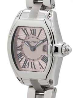 Cartier Stainless steel Lady Roadster ltd ed Breast Cancer quartz wristwatch