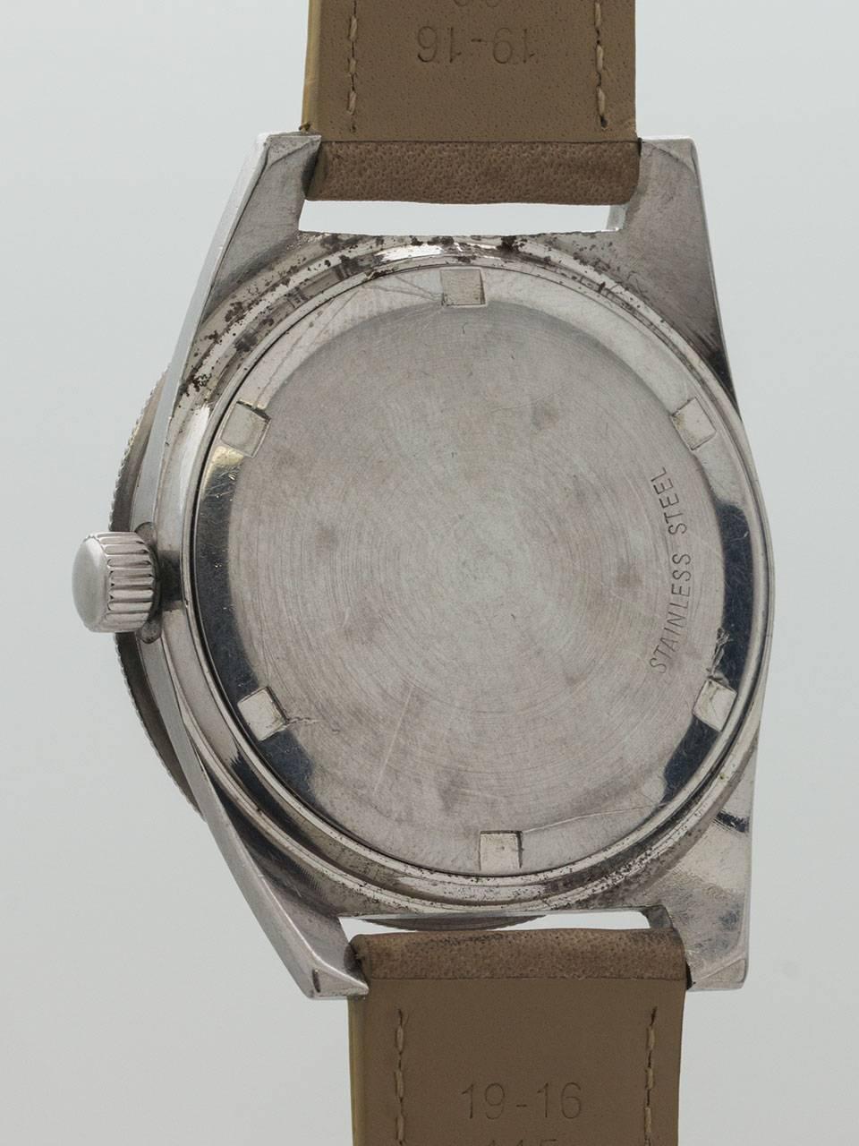 Men's Wittnauer Stainless Steel Diver’s manual wind wristwatch, circa 1960s