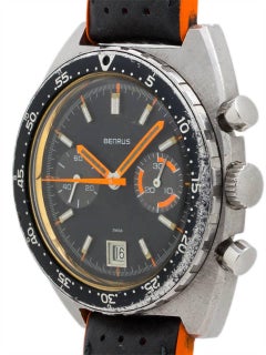 Benrus stainless steel Dato Autavia manual wind wristwatch Ref 73463, circa 1974