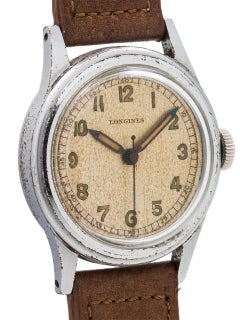 Longines stainless steel USN Buships Manual Wind Wristwatch, circa 1940s