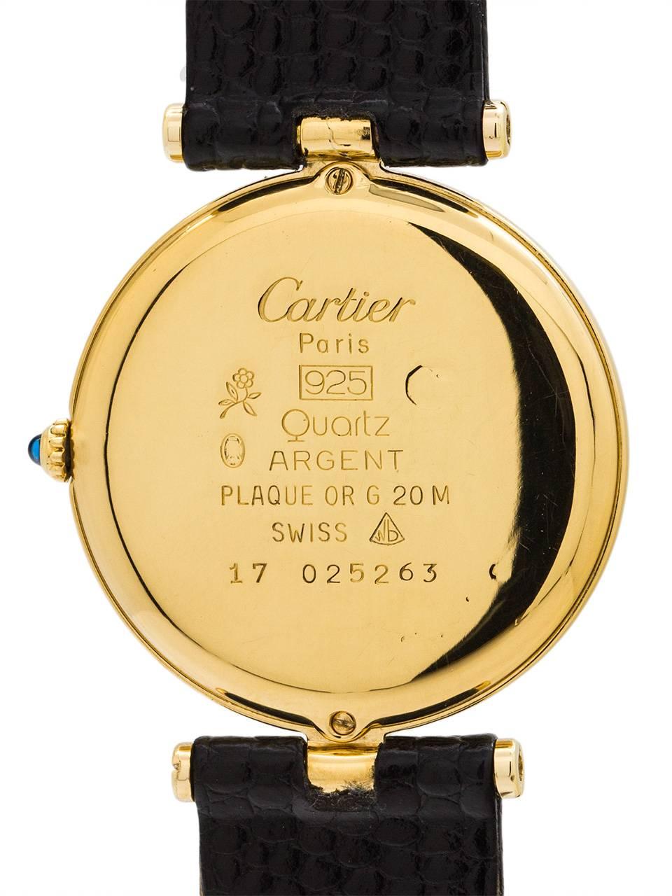 Women's Cartier Ladies Vermeil Vendome Tank quartz wristwatch, circa 1990s