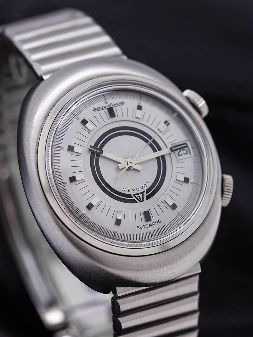 Jaeger LeCoultre Stainless Steel Memovox GT Alarm Automatic Wristwatch, c1970s  1
