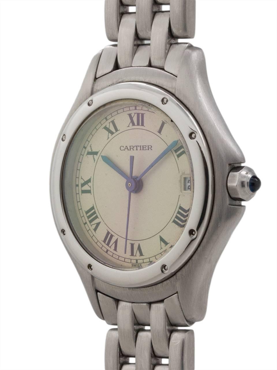 Cartier Ladies Cougar Stainless Steel Quartz Wristwatch, circa 1980s In Excellent Condition In West Hollywood, CA
