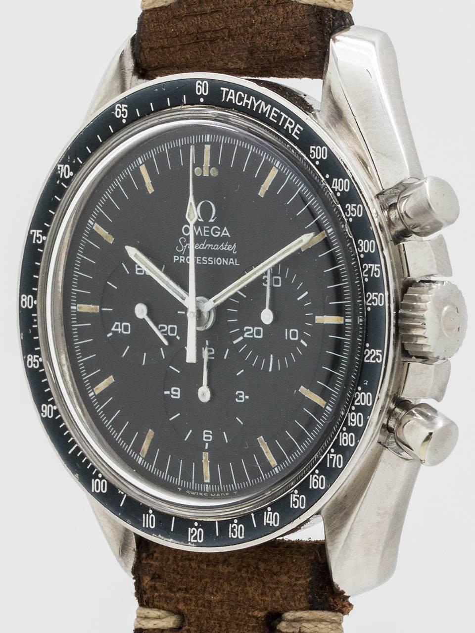 Omega Speedmaster Pre Man on the Moon Manual Wristwatch, circa 1969 In Excellent Condition In West Hollywood, CA
