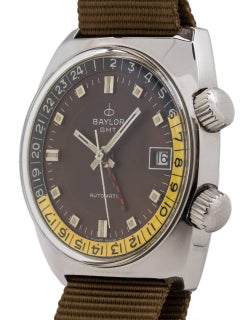Baylor Stainless Steel Diver GMT automatic Wristwatch, circa 1970s
