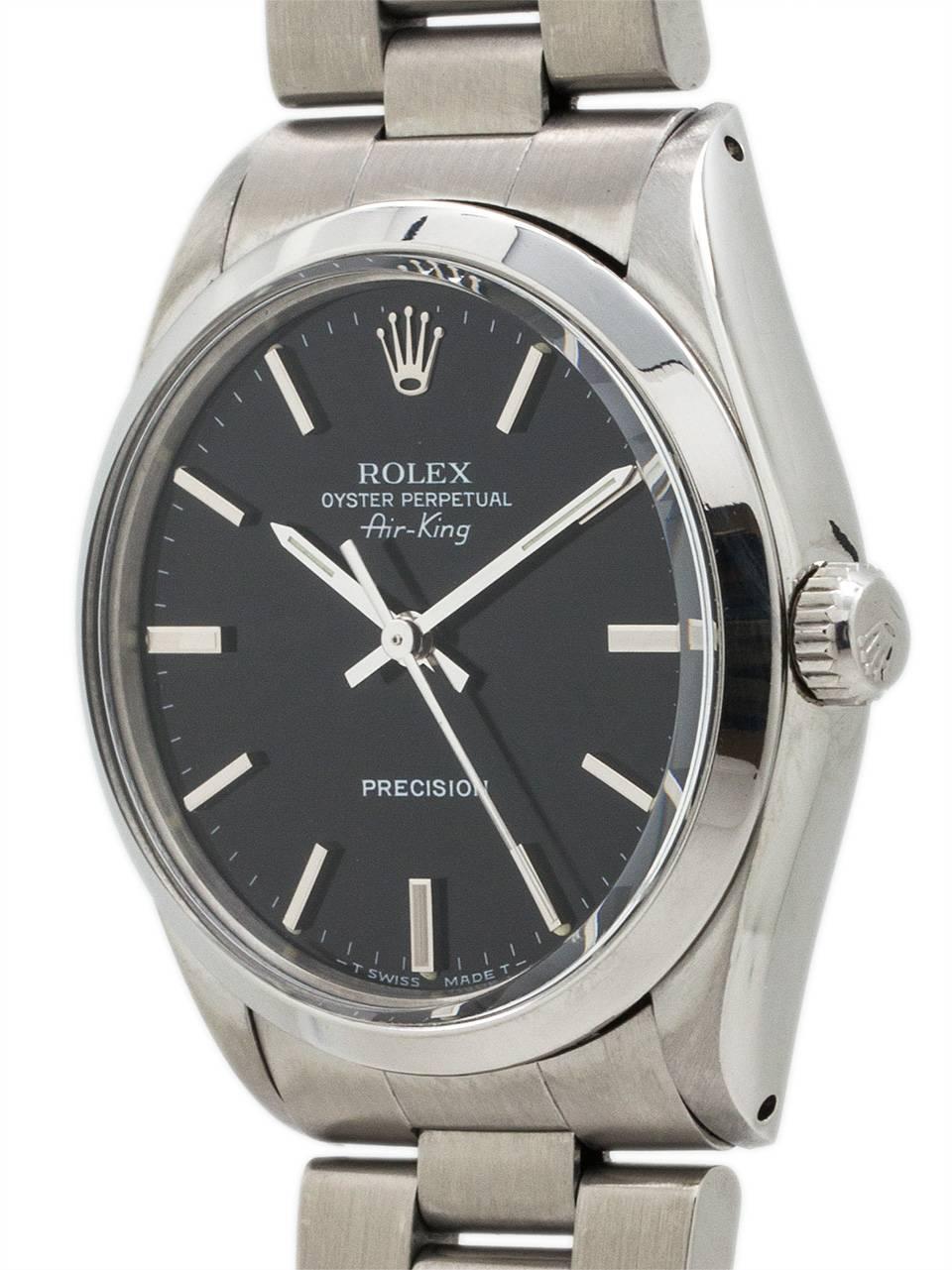 Rolex Stainless Steel Airking Self Winding Wristwatch Ref 5500, 1983 In Excellent Condition In West Hollywood, CA