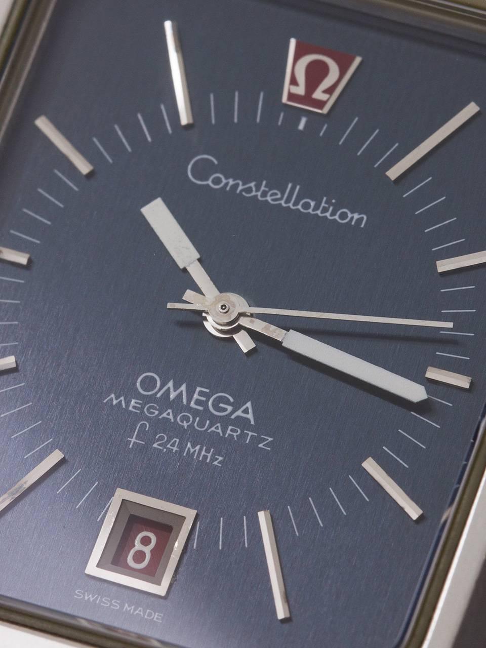 Omega Stainless Steel Constellation F2.4 Mega-Quartz Wristwatch, circa 1970s In Excellent Condition In West Hollywood, CA