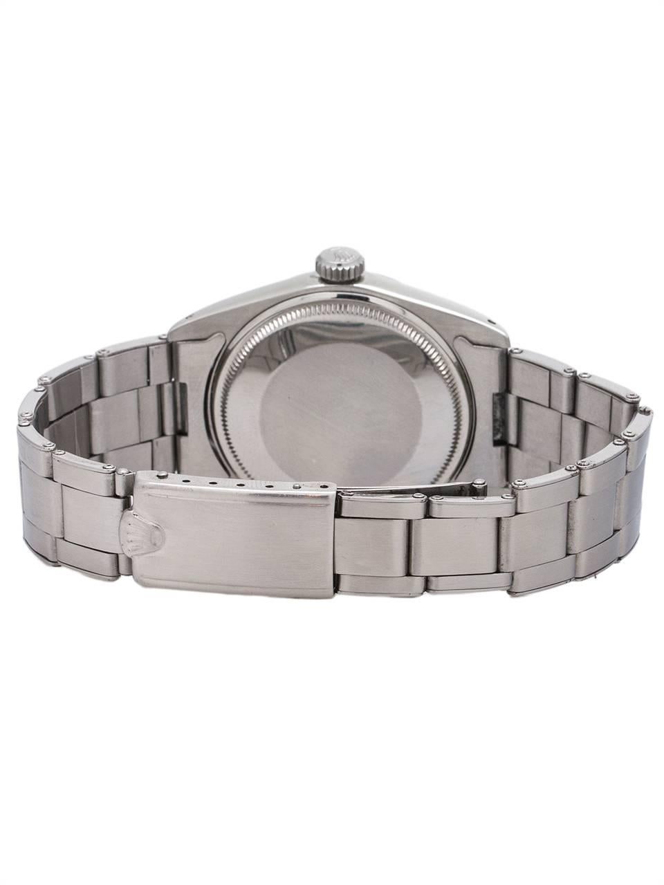 Men's Rolex Stainless Steel Oyster Perpetual Original Dial Date Self Wind Wristwatch