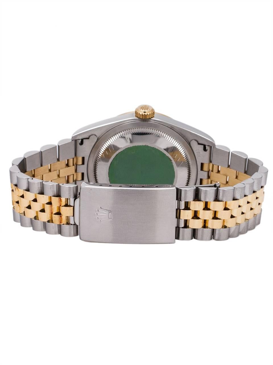 Men's Rolex Yellow Gold Stainless Steel Datejust Arabic Self Winding Wristwatch
