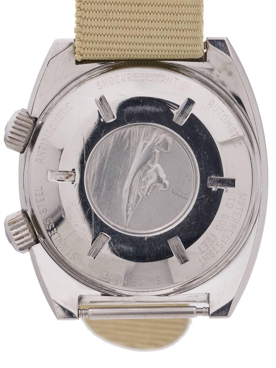 Men's Baylor Stainless Steel Diver Date automatic wristwatch, circa 1970