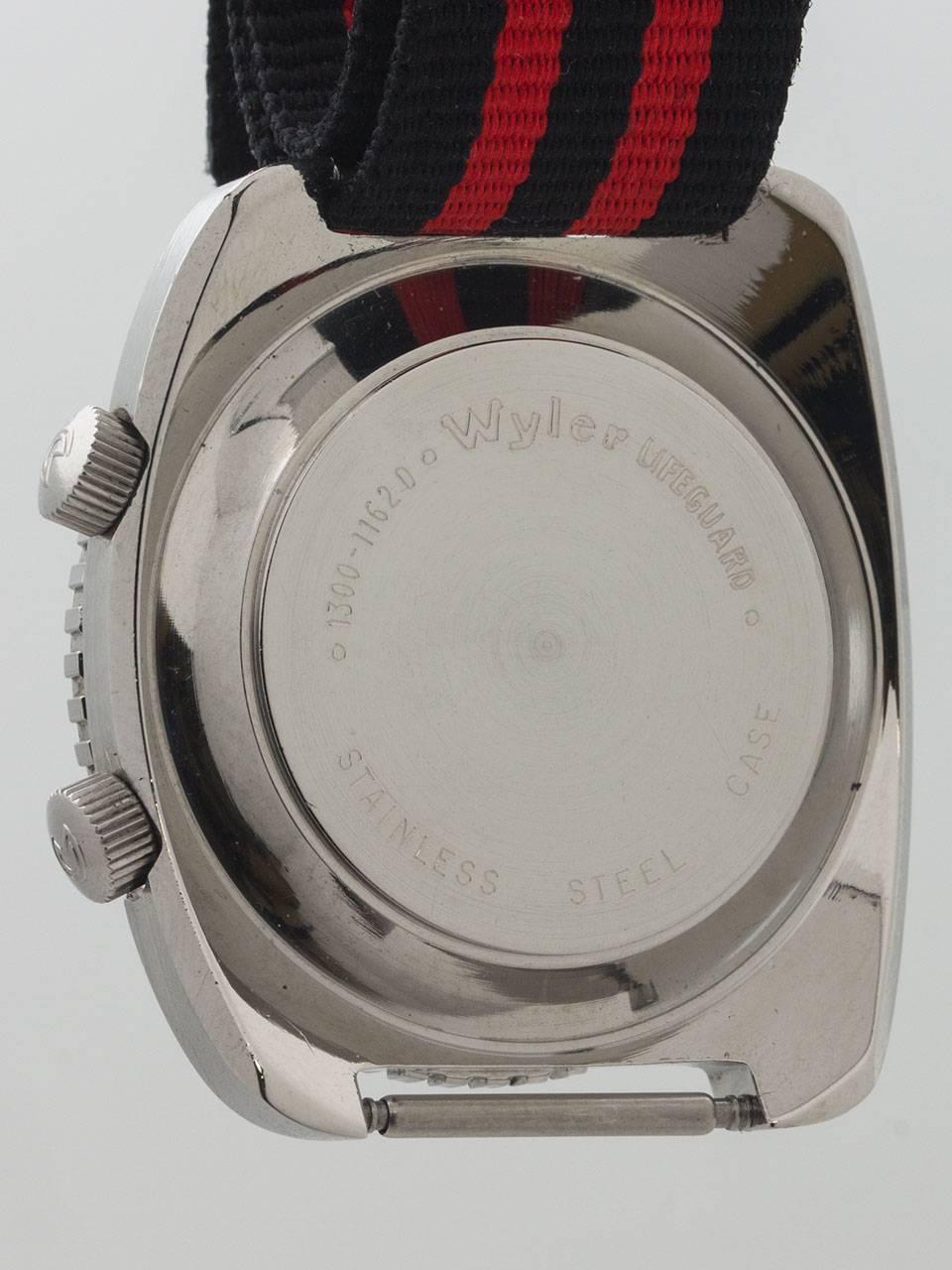 Men's Wyler stainless steel Alarm “Moderne” Manual Wristwatch, circa 1960s  