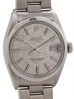 Rolex Oyster Perpetual Date Linen Dial self winding wristwatch, circa 1970
