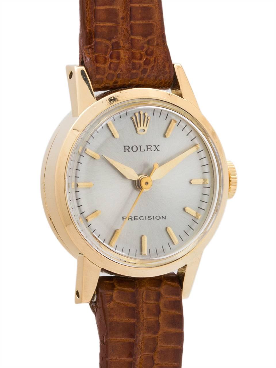 Rolex Ladies Yellow Gold Precision Manual Wristwatch Ref  9169, circa 1960s In Excellent Condition In West Hollywood, CA
