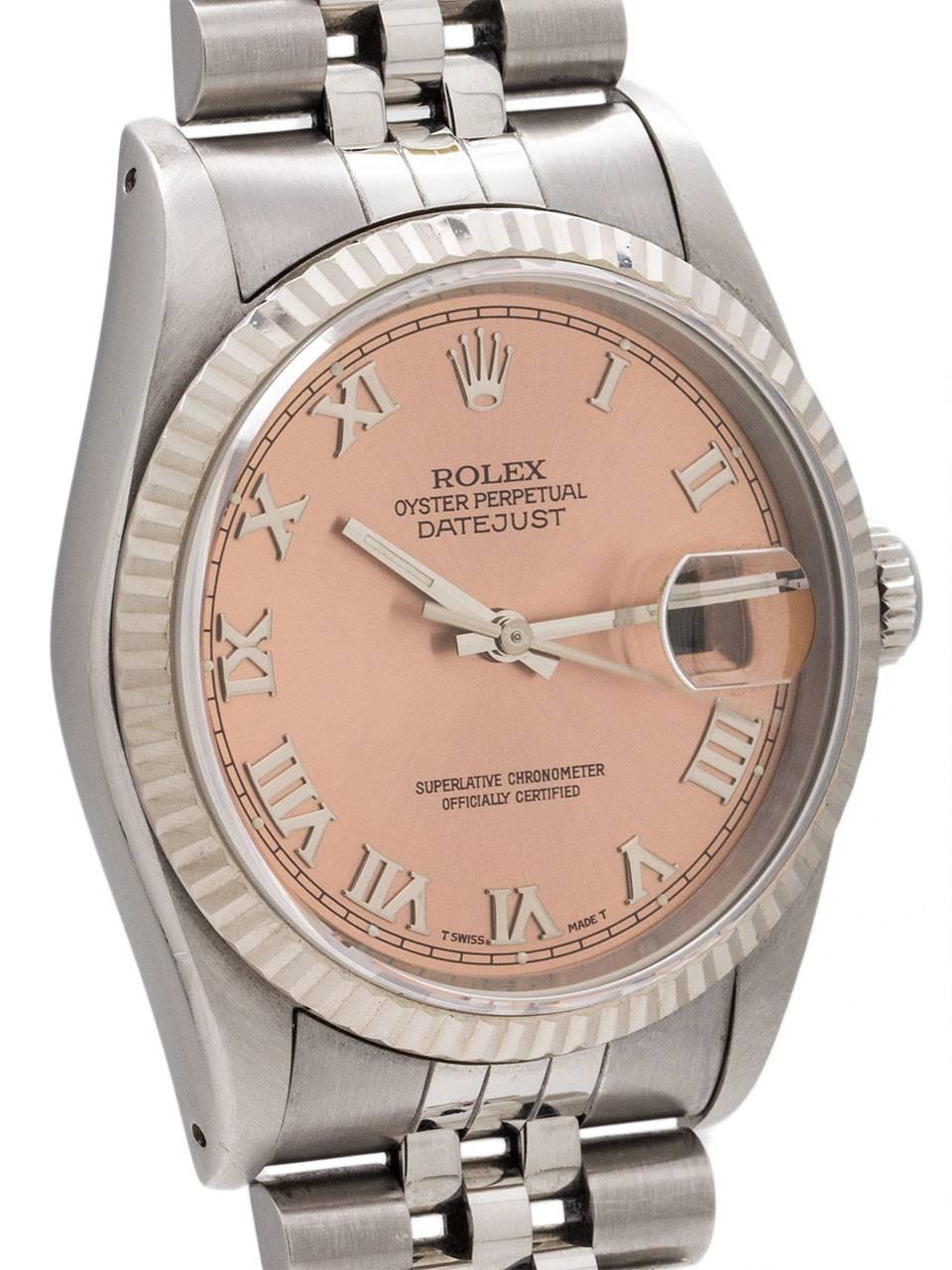 Rolex Datejust ref# 16234 SS/18K WG circa 1990 In Excellent Condition In West Hollywood, CA