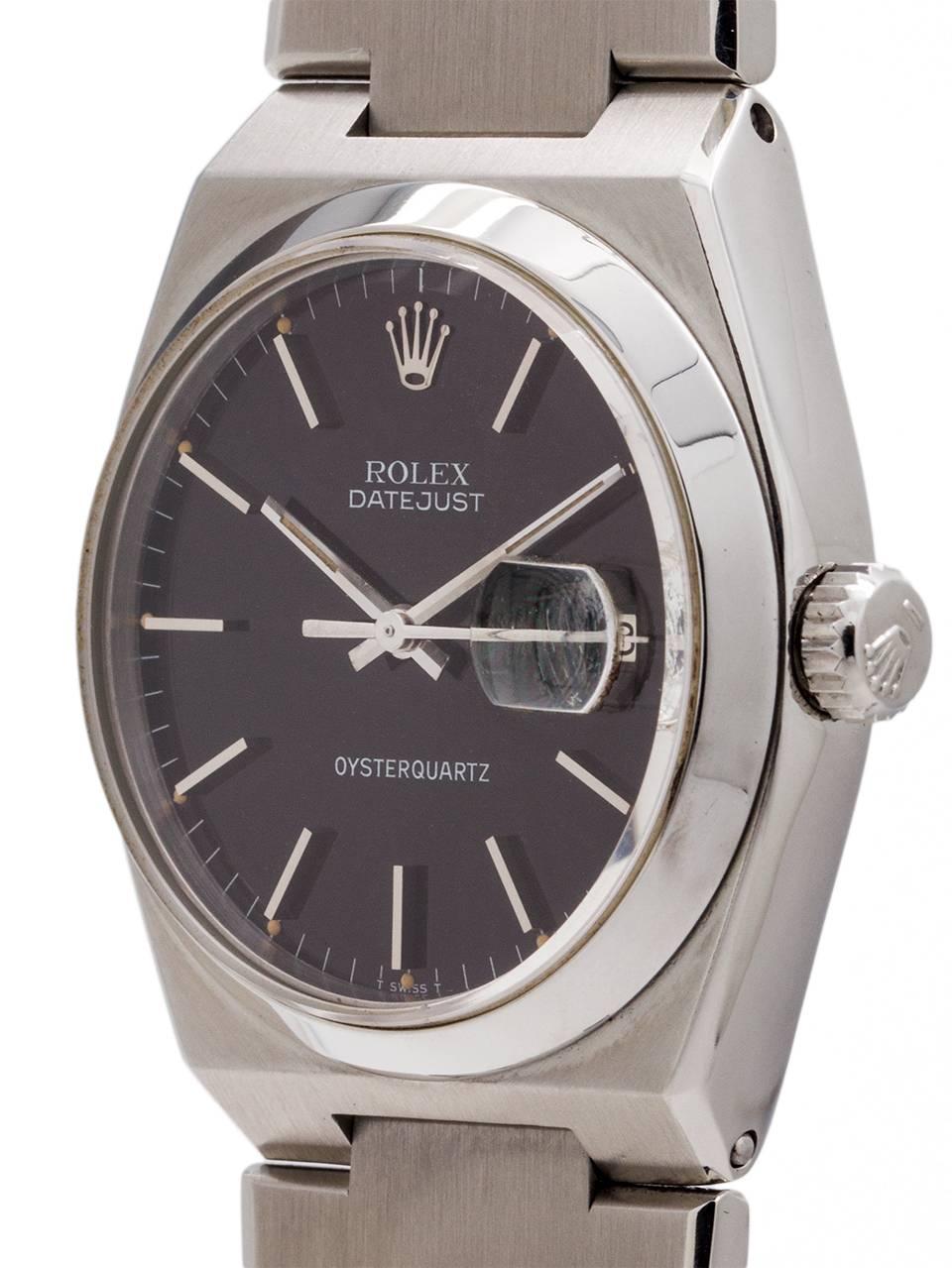 Rolex Stainless Steel Datejust Oyster Quartz wristwatch Ref 17000, circa 1978 In Excellent Condition In West Hollywood, CA