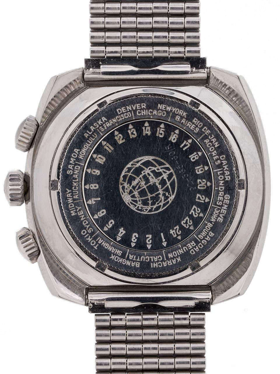 Men's Mondia Stainless Steel Memory Calculator World Time Self Winding Wristwatch