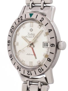 Zodiac Stainless Steel Aerospace GMT Bracelet self winding wristwatch, c1960s