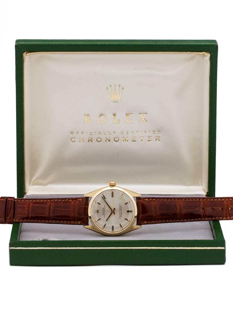 Men's Rolex Yellow Gold Oyster Perpetual Self Winding Wristwatch Ref 1002, circa 1965