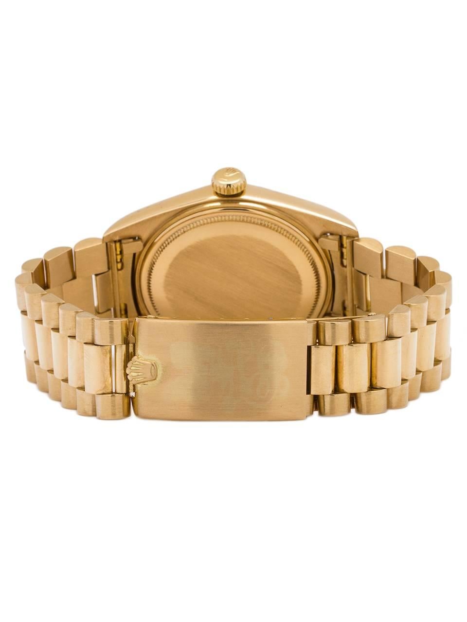 Men's Rolex Yellow Gold Datejust Presidential Bracelet Wristwatch Ref 1601, circa 1972