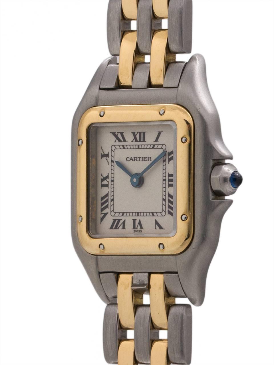 Cartier ladies yellow gold stainless steel Panther quartz wristwatch, c1990s In Excellent Condition In West Hollywood, CA
