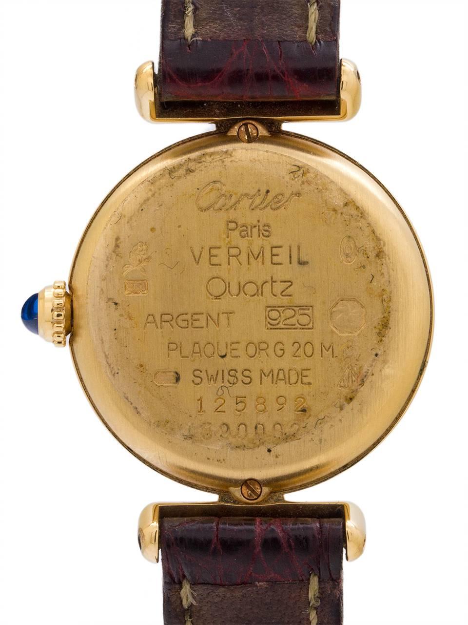 Cartier ladies Vermeil Must de Colisee Quartz wristwatch, circa 1990s 1