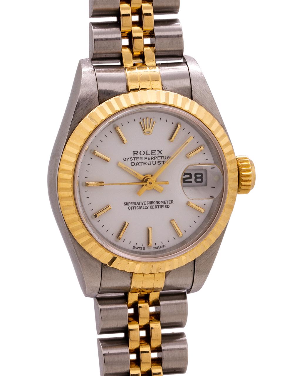 Lady Rolex Datejust Stainless Steel and 18 Karat Gold Ref 79173, circa 1998 In Excellent Condition In West Hollywood, CA